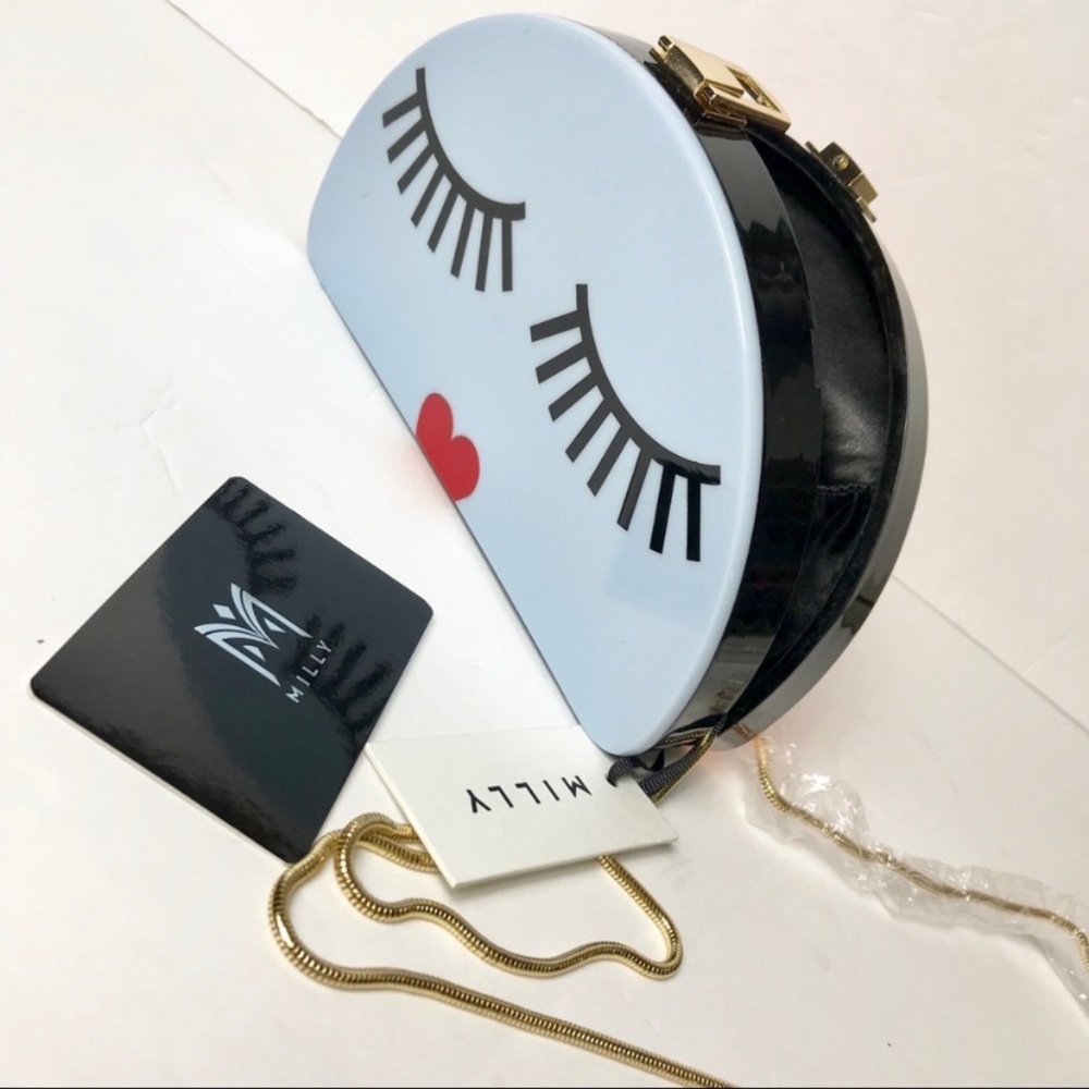 RARE MILLY Half Moon Eyelash Clutch Bag - Picture 7 of 8
